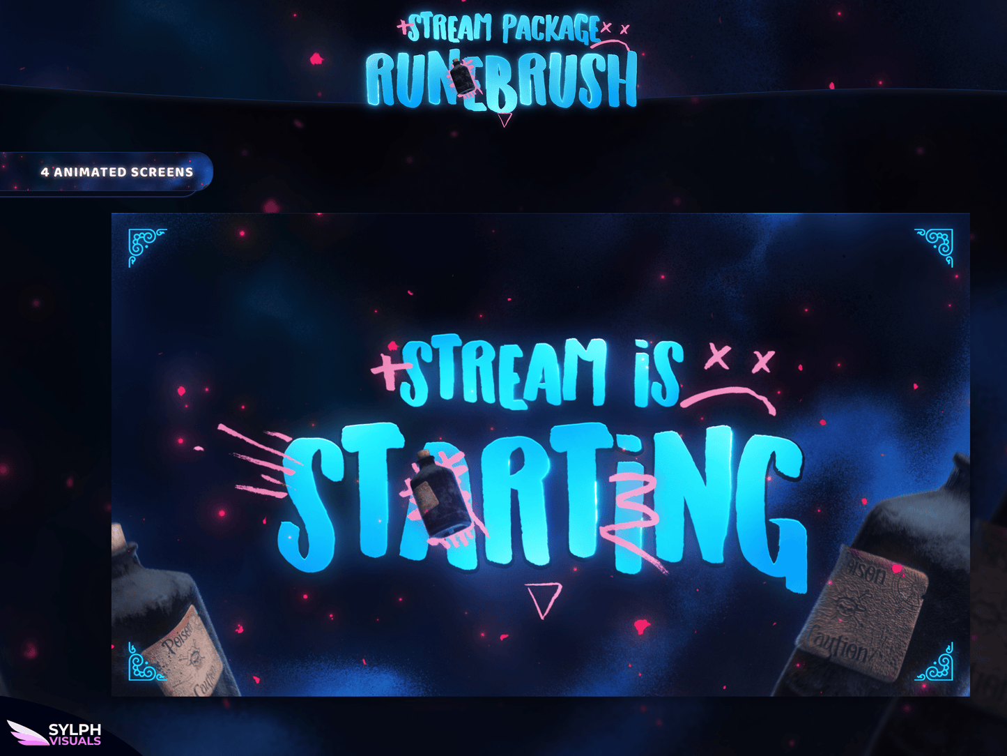 Runebrush Animated Twitch Screens