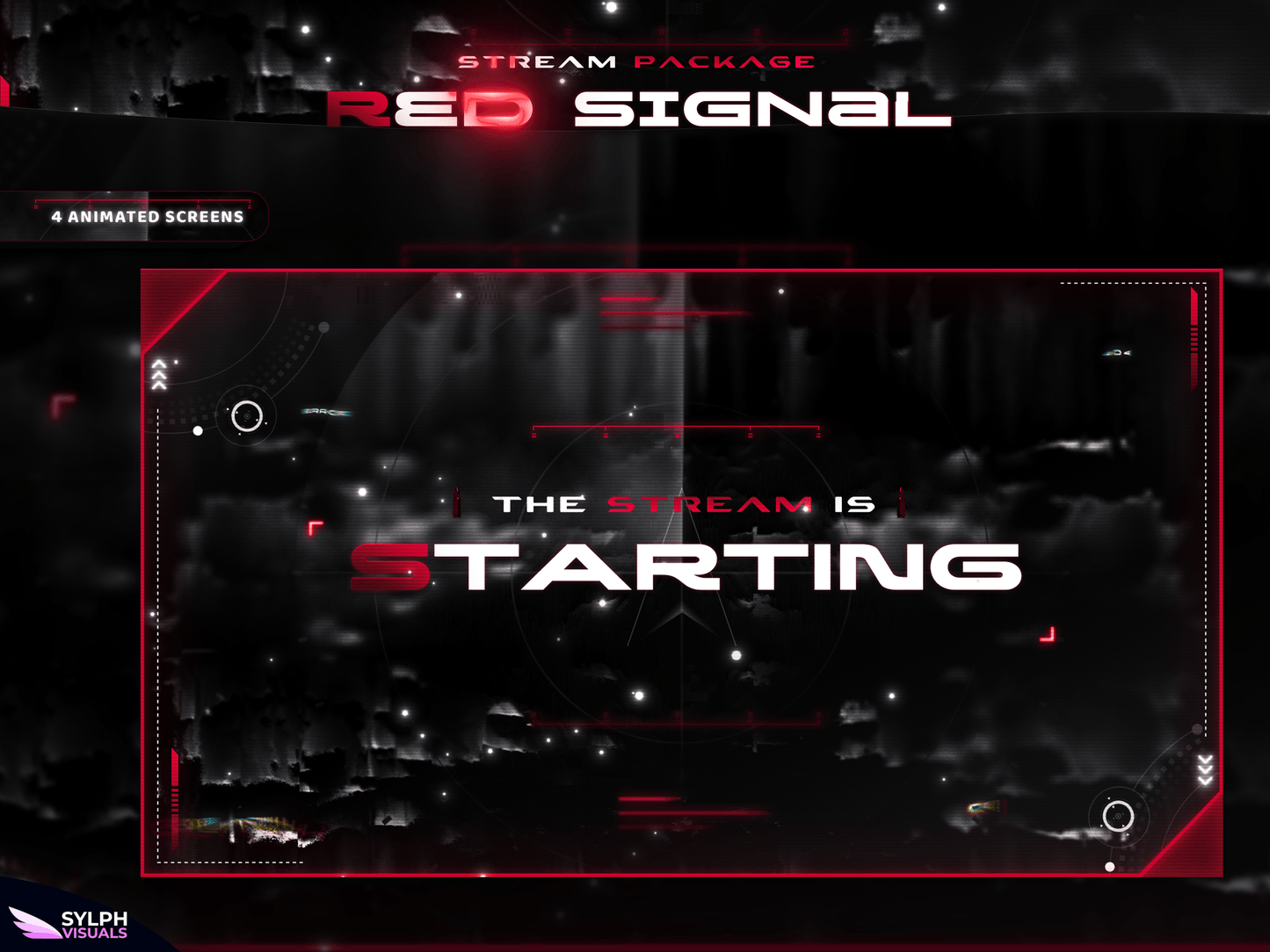 Red Signal Animated Twitch Screens