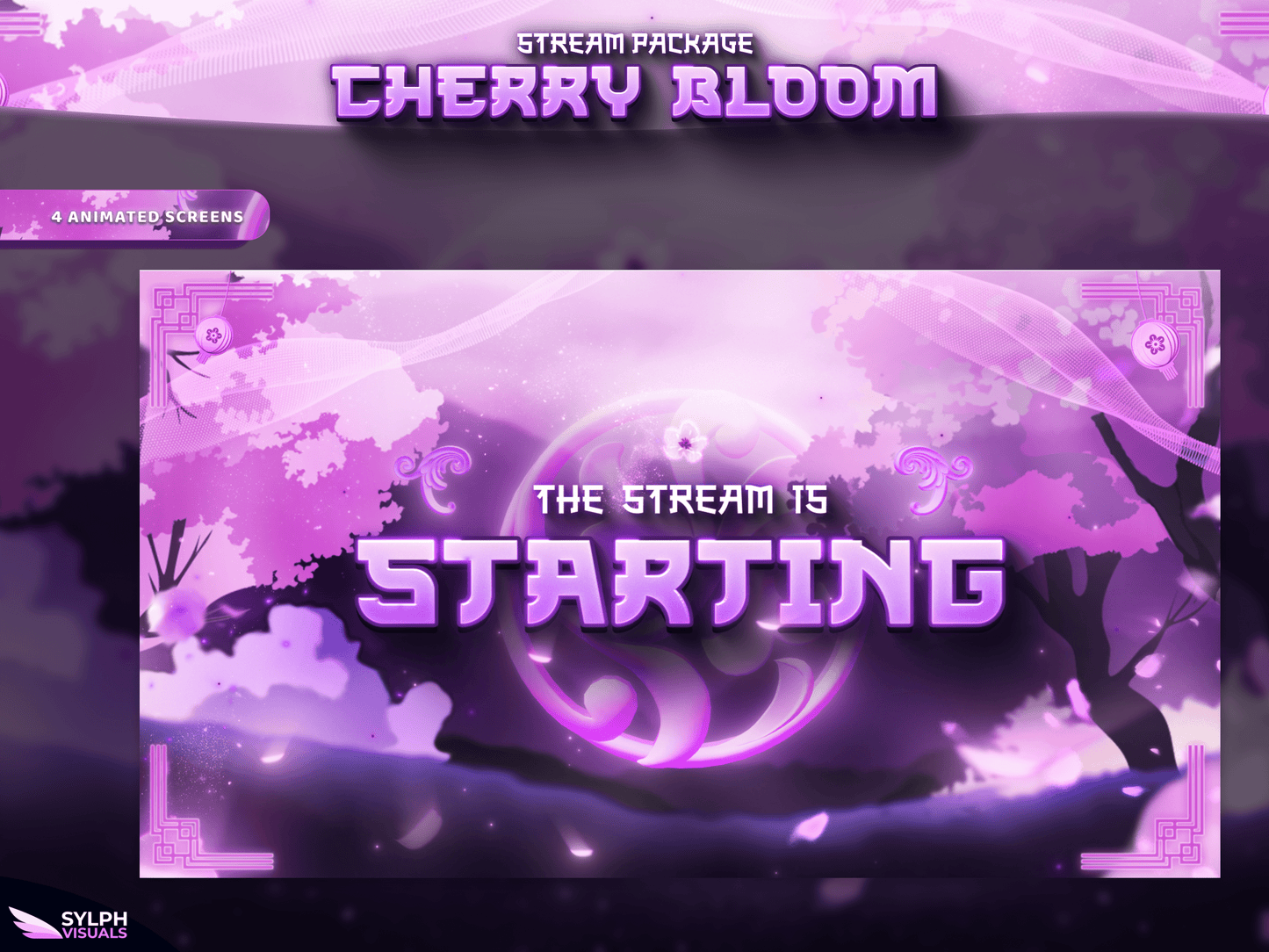 Cherry Bloom Animated Alerts for Twitch, Facebook, Youtube, Kick and Trovo