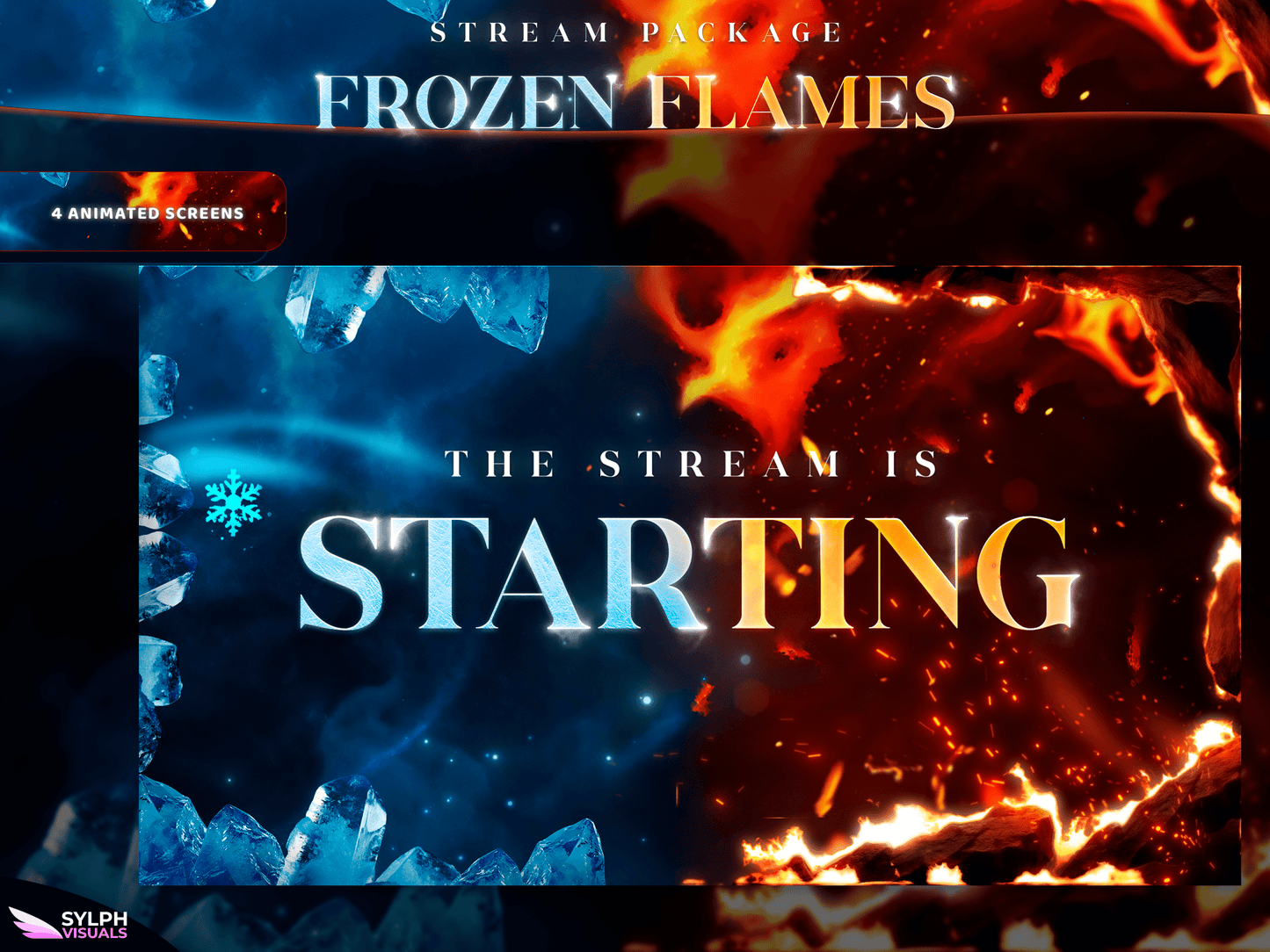 Frozen Flames Animated Twitch Screens