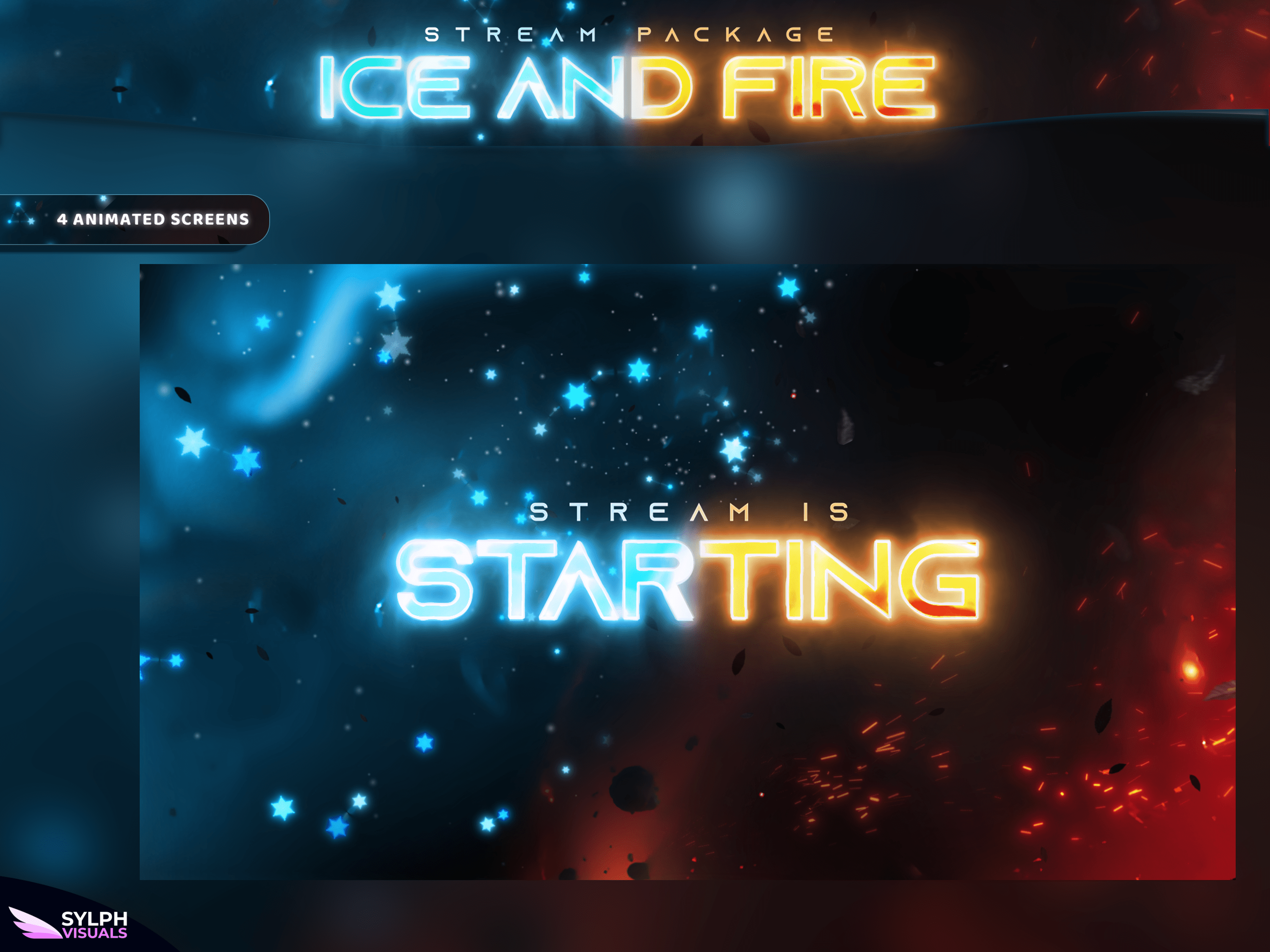 Stream Fire Design Ice and Fire Stream Overlay Package - SylphVisuals