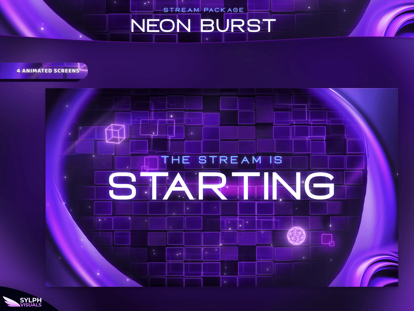 Neon Burst Stream Overlay Package