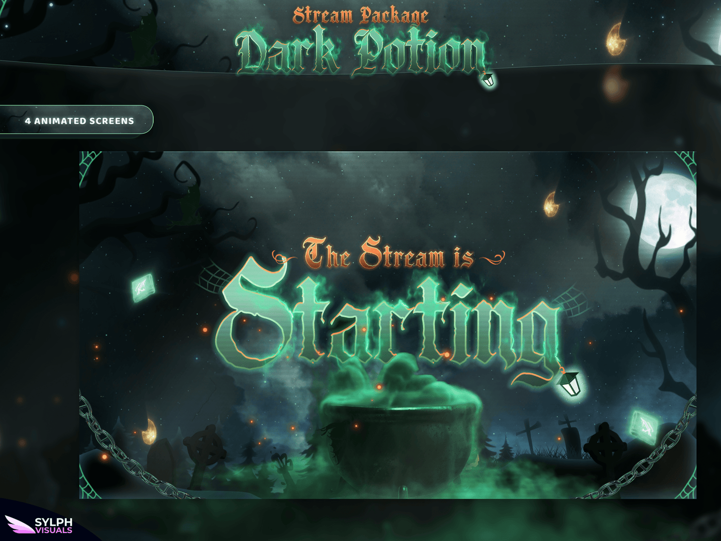Dark Potion Animated Twitch Screens