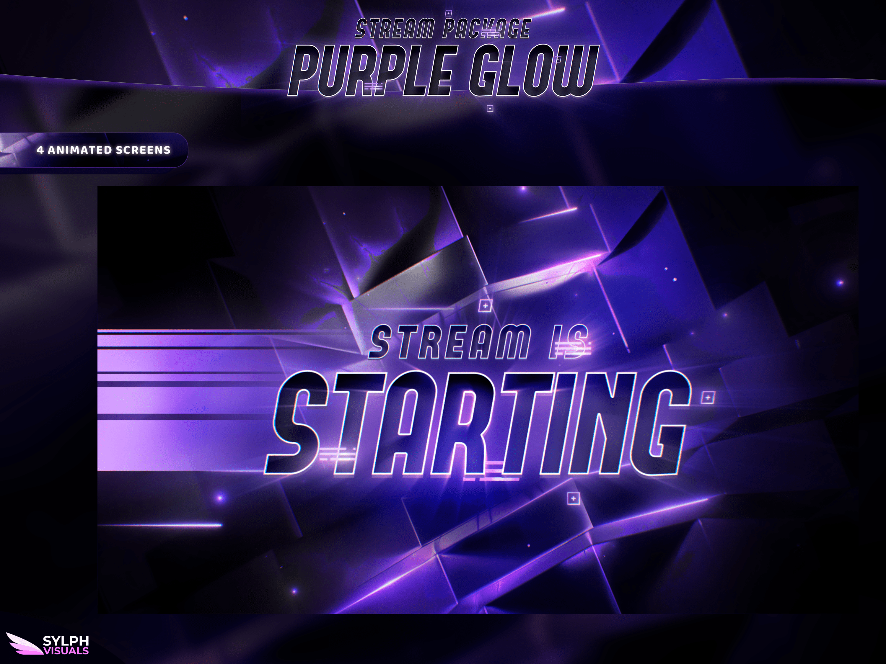 Purple Glow Stream Overlay Package - SylphVisuals