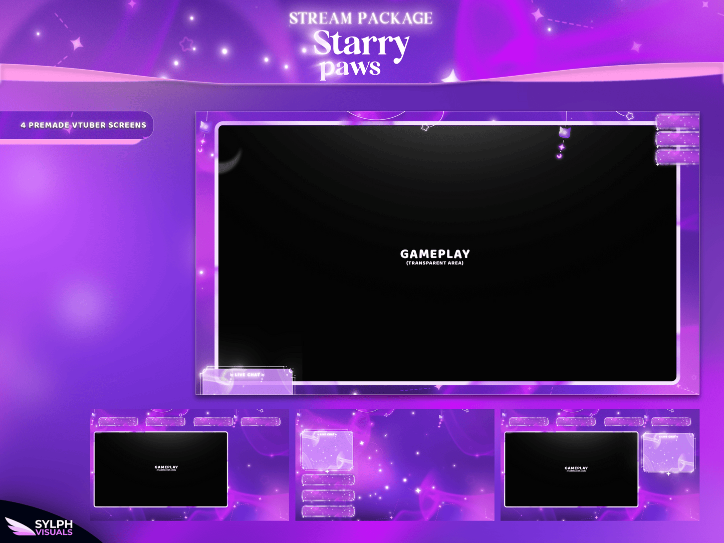 Starry Paws Stream Overlay Package
