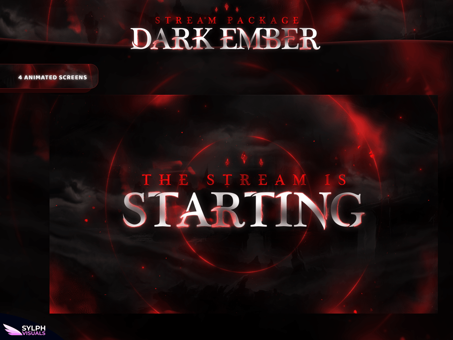 Dark Ember Animated Twitch Screens