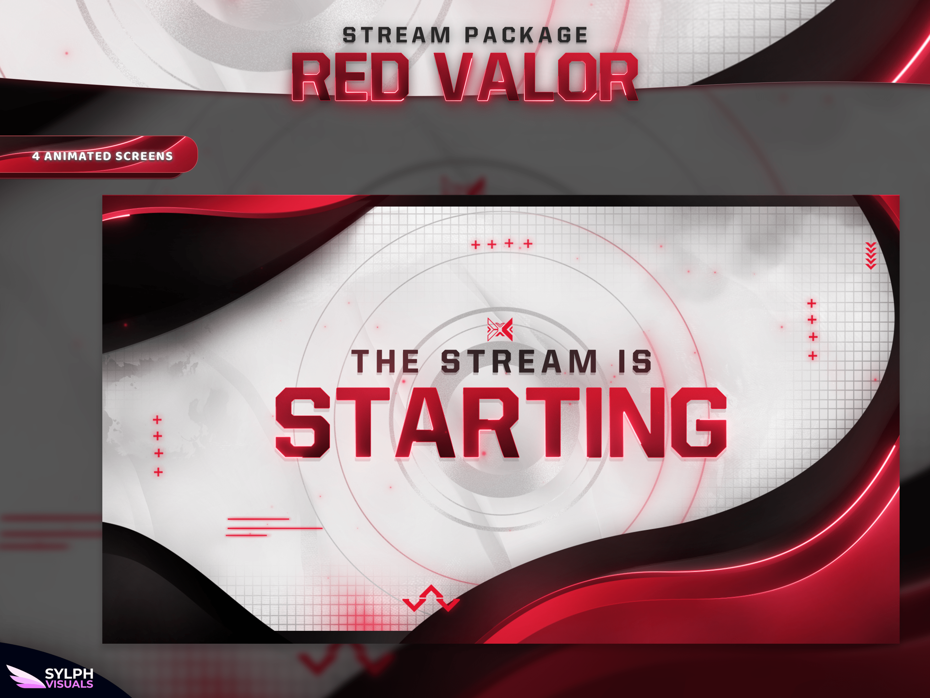 Stream Over Red Red Valor Stream Overlay Package - SylphVisuals