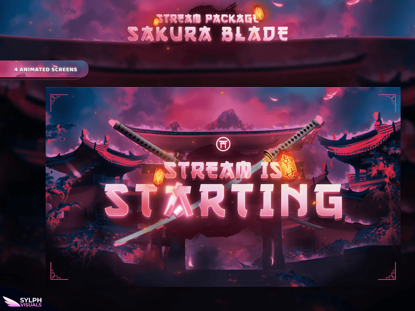 Sakura Blade Animated Twitch Screens