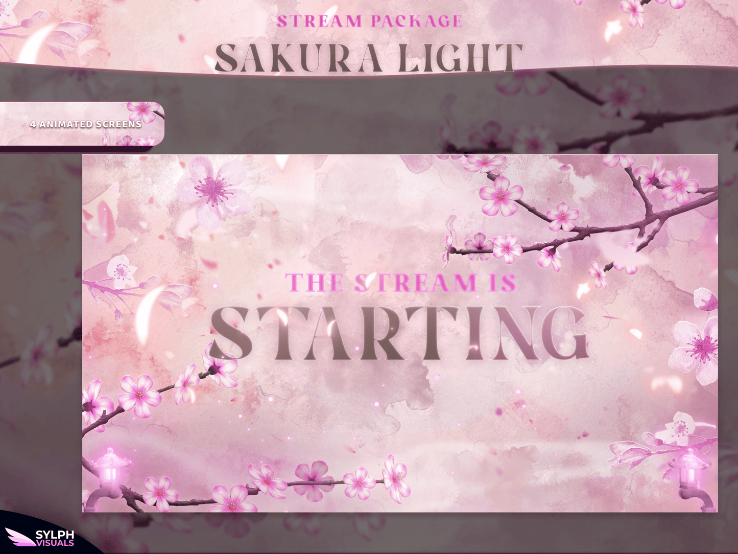 Sakura Light Animated Twitch Screens