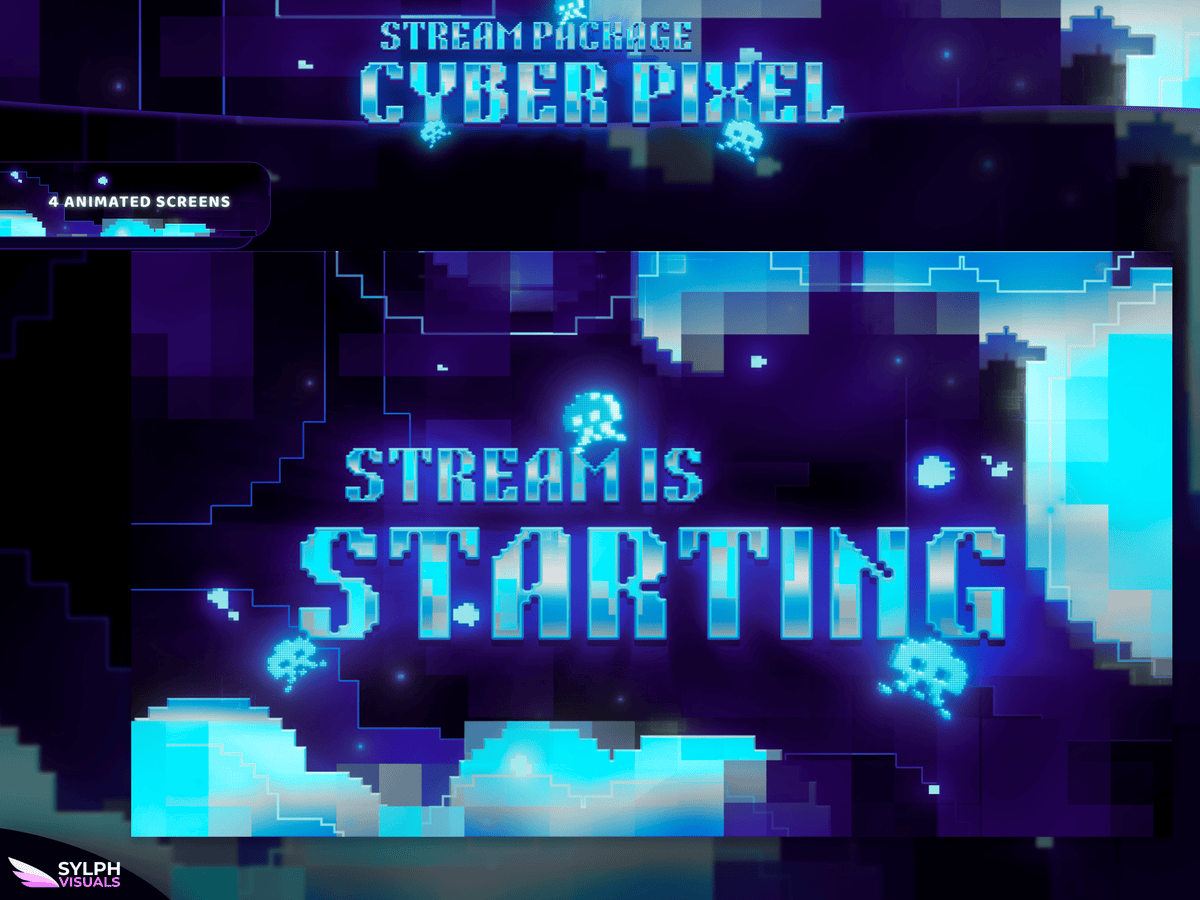 Pixel Stream Cyber Pixel Stream Overlay Package - SylphVisuals