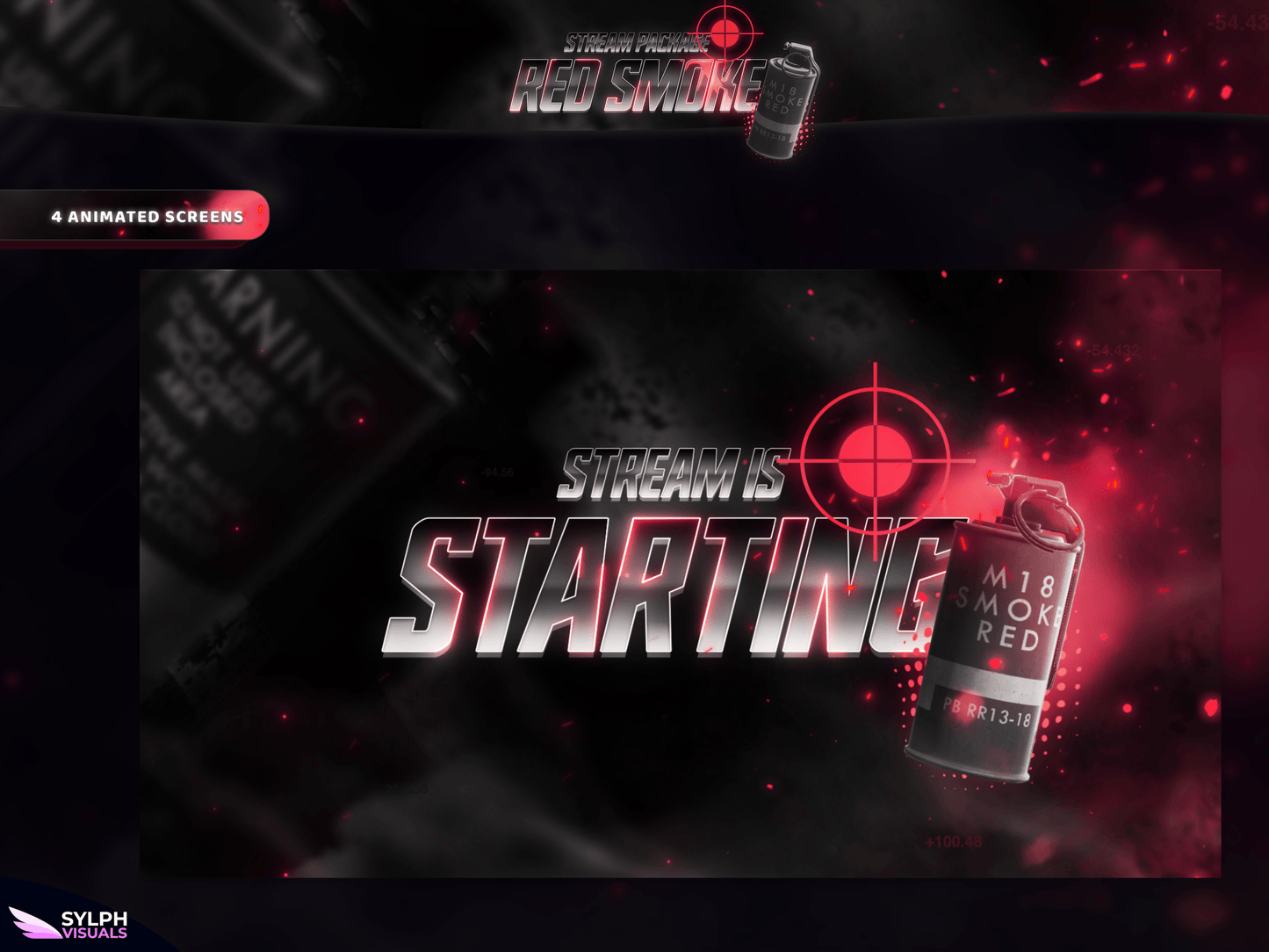 Red Smoke Animated Alerts for Twitch, Facebook, Youtube, Kick and Trovo