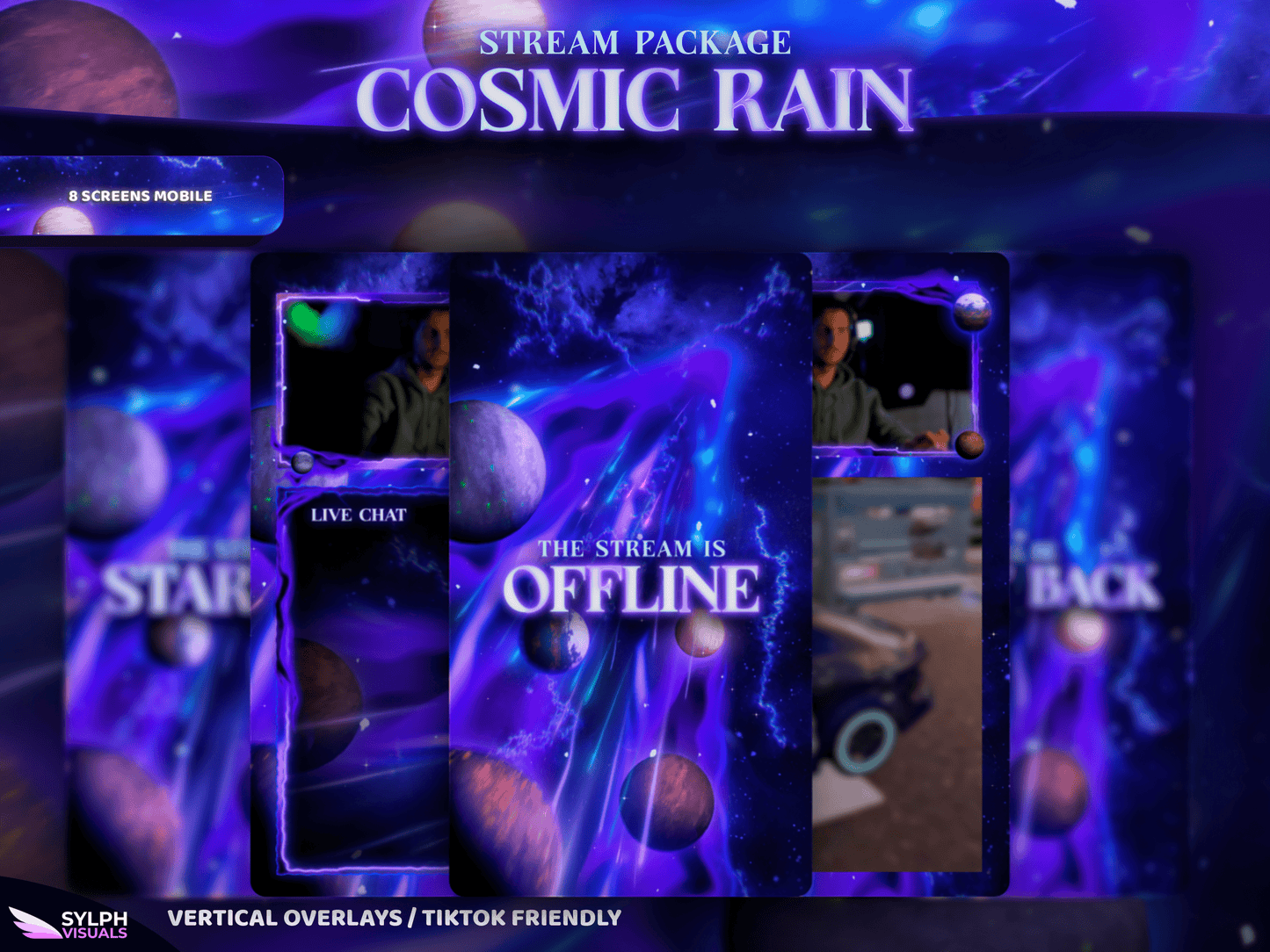 Cosmic Rain Vertical Overlays / TitkTok Friendly