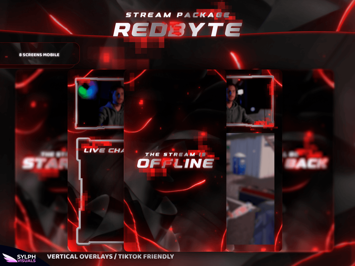 Redbyte Lettering Redbyte Stream Overlay Package - SylphVisuals