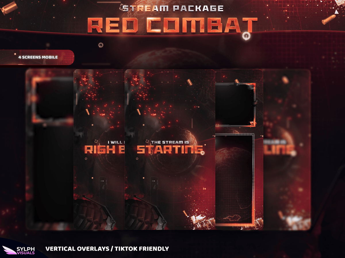 Stream Over Red Red Combat Stream Overlay Package - SylphVisuals