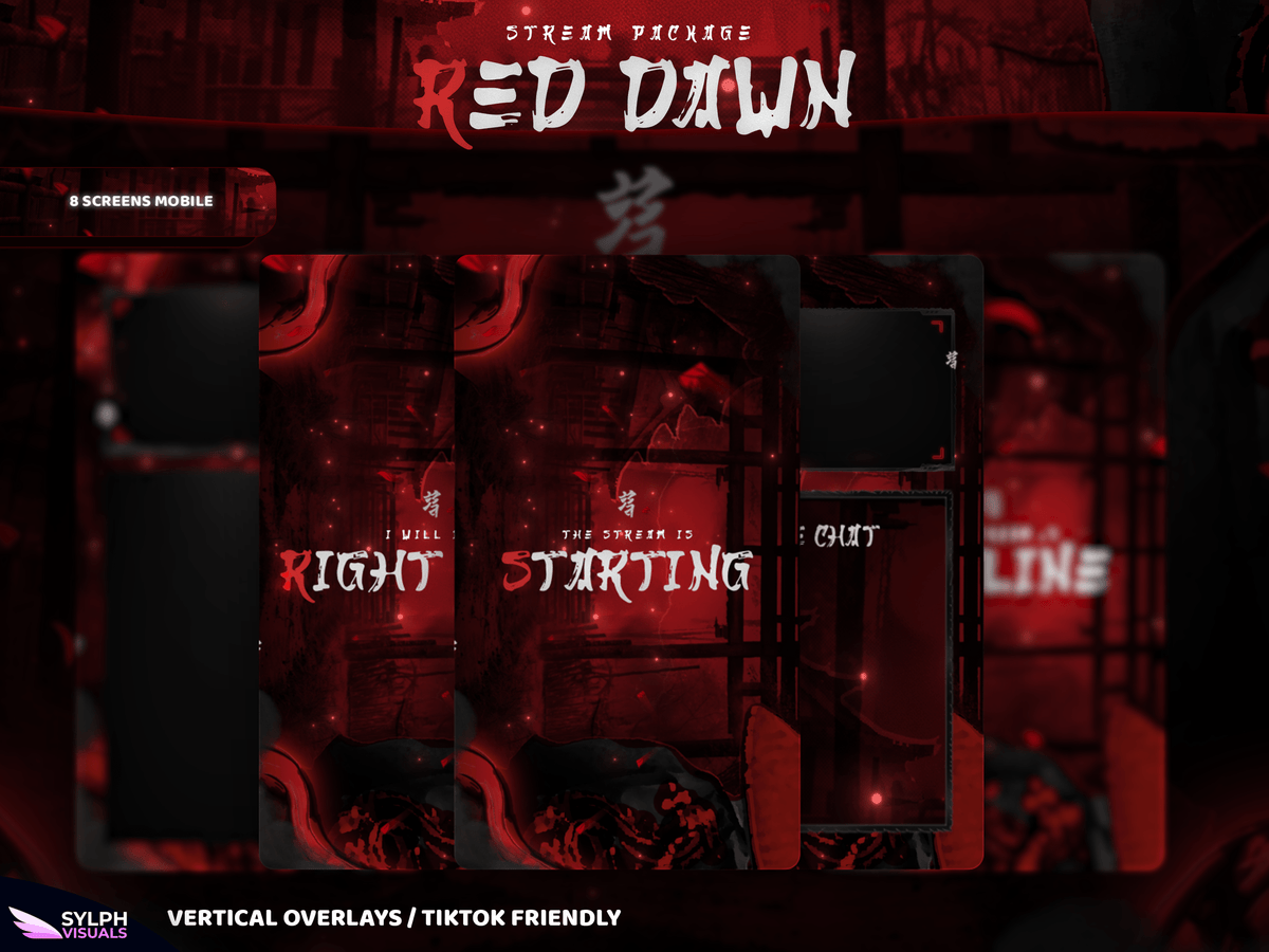 Stream Over Red Red Dawn Stream Overlay Package - SylphVisuals