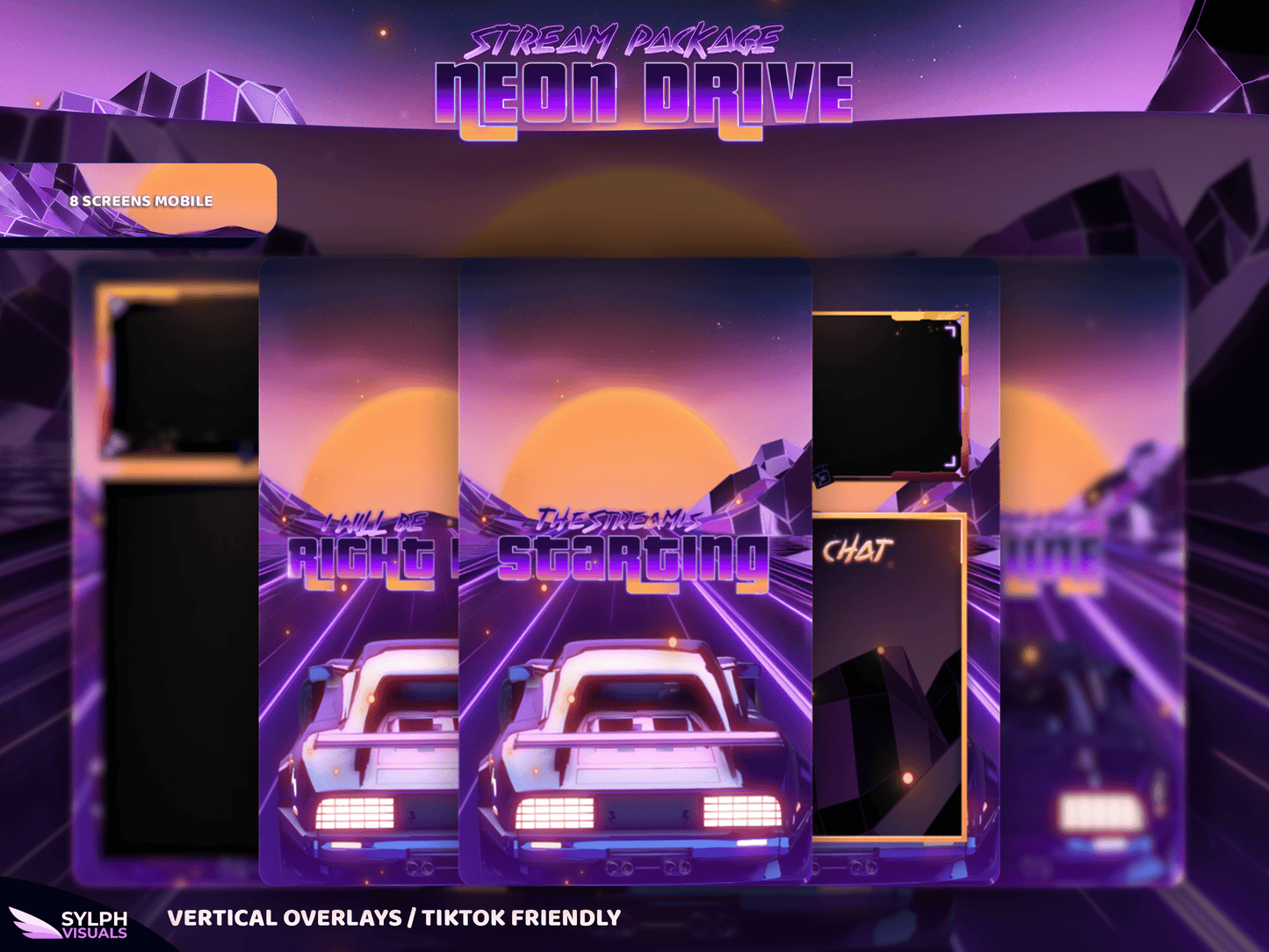 Neon Drive Vertical Overlays / TitkTok Friendly