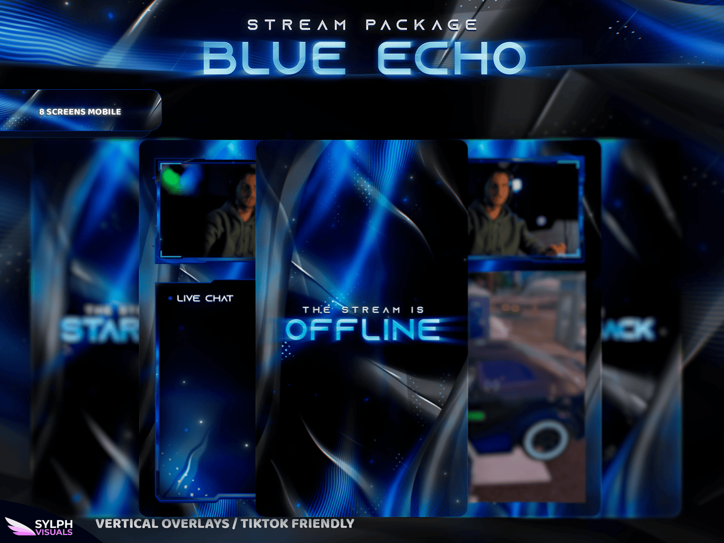 Blue Echo Vertical Overlays / TitkTok Friendly