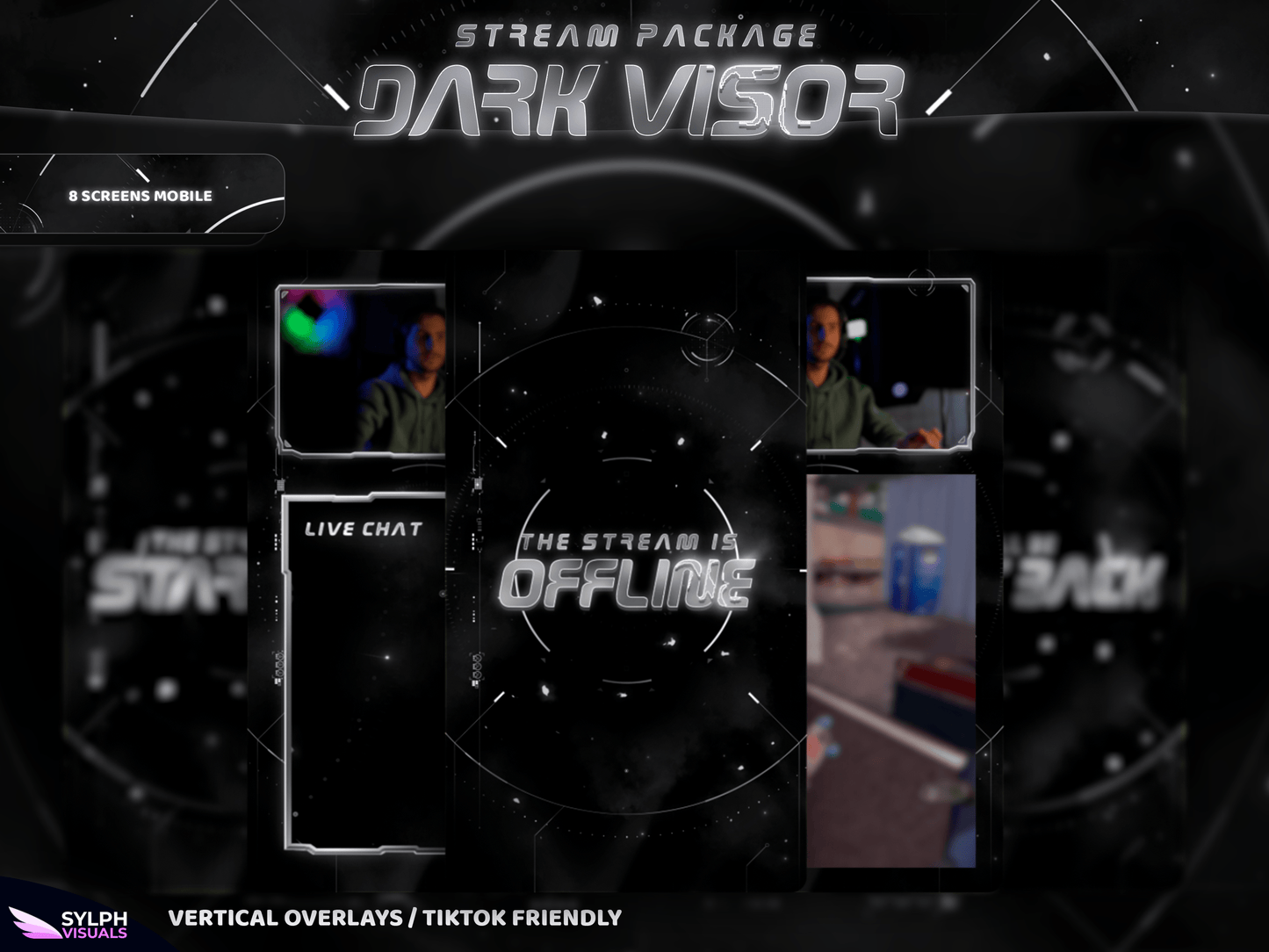 Dark Visor Vertical Overlays / TitkTok Friendly