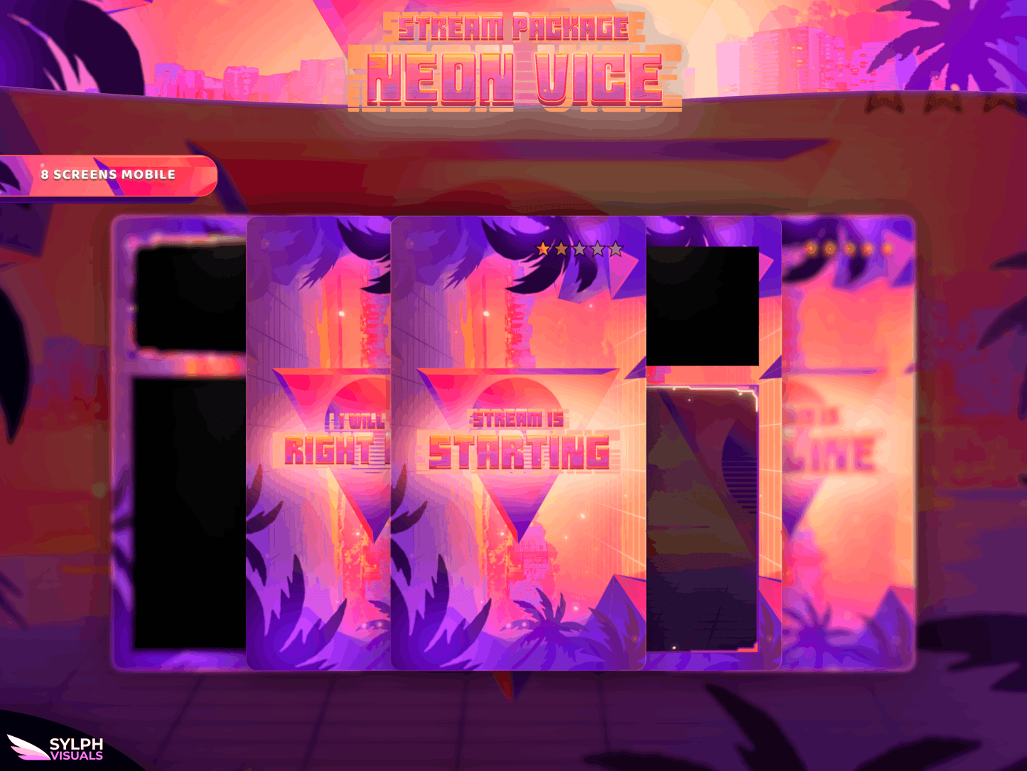 Neon Vice Vertical Overlays / TitkTok Friendly