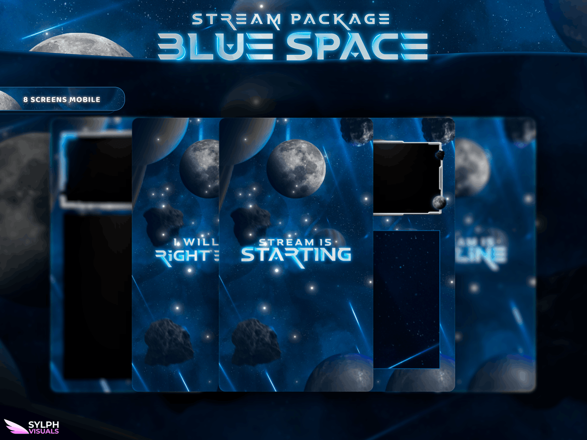 Blue Space Vertical Overlays / TitkTok Friendly