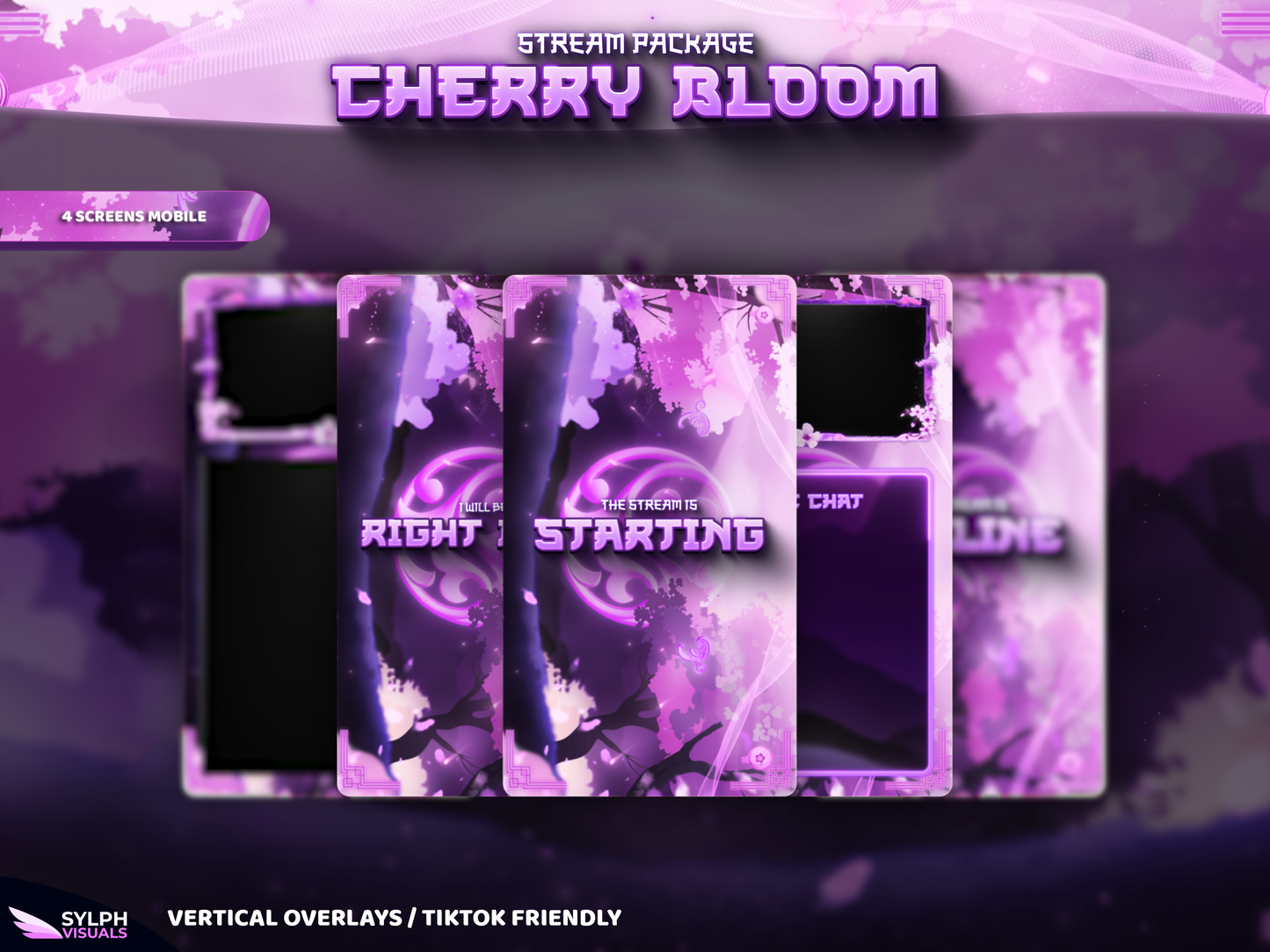 Cherry Bloom Stream Overlay Package