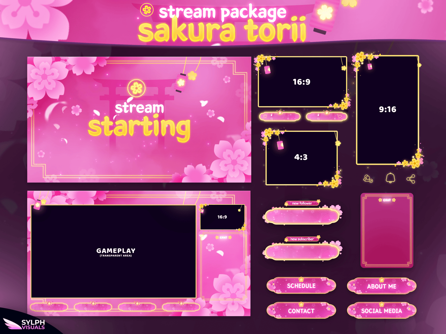Sakura Torii Stream Overlay Package