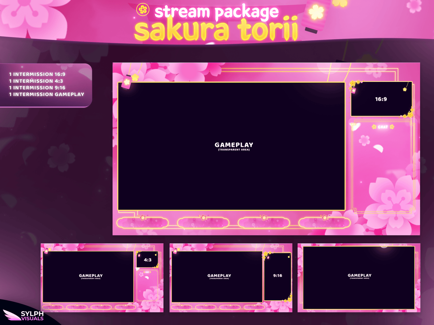 Sakura Torii Stream Overlay Package