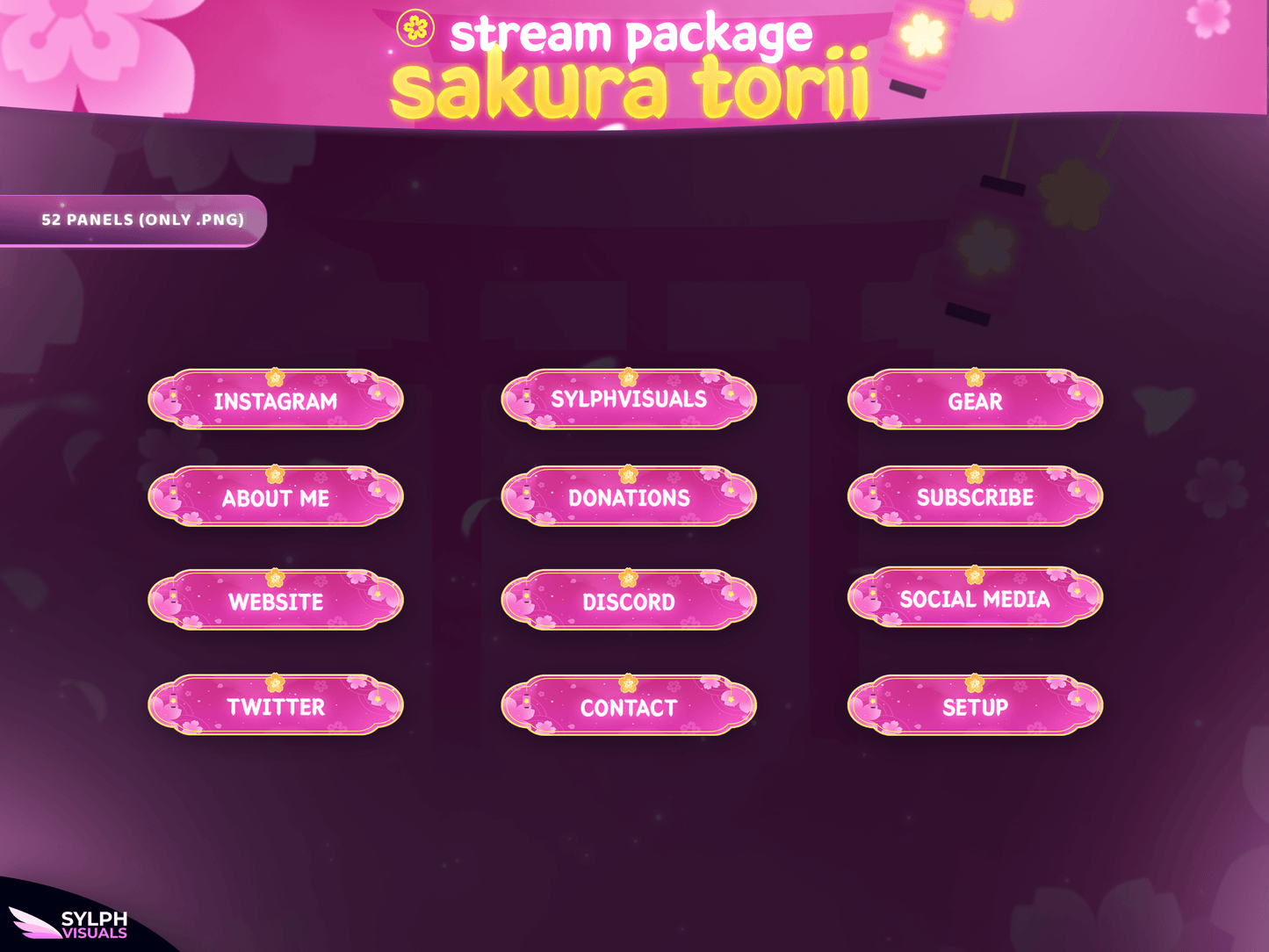 Sakura Torii Stream Overlay Package