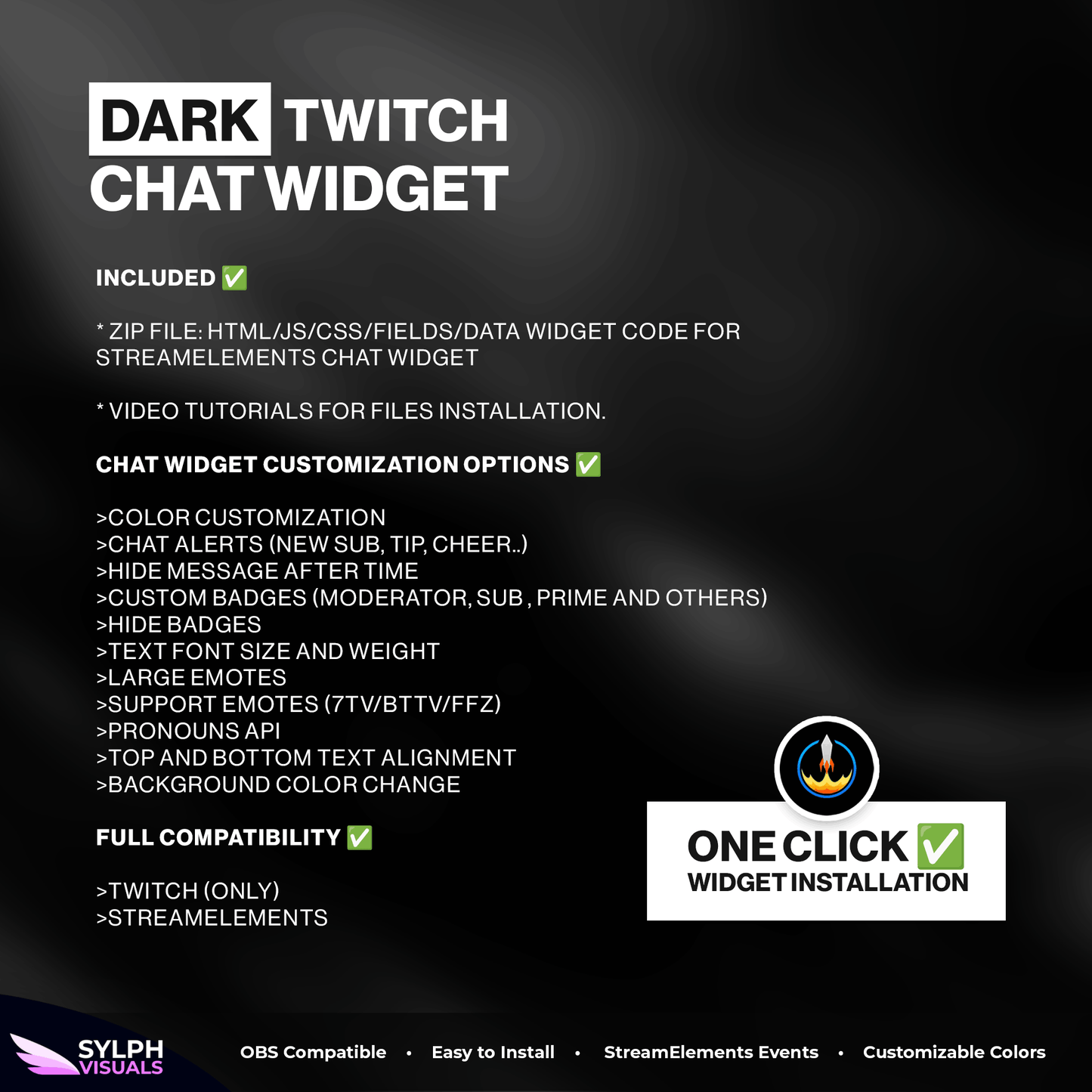 Dark Theme Chat Widget