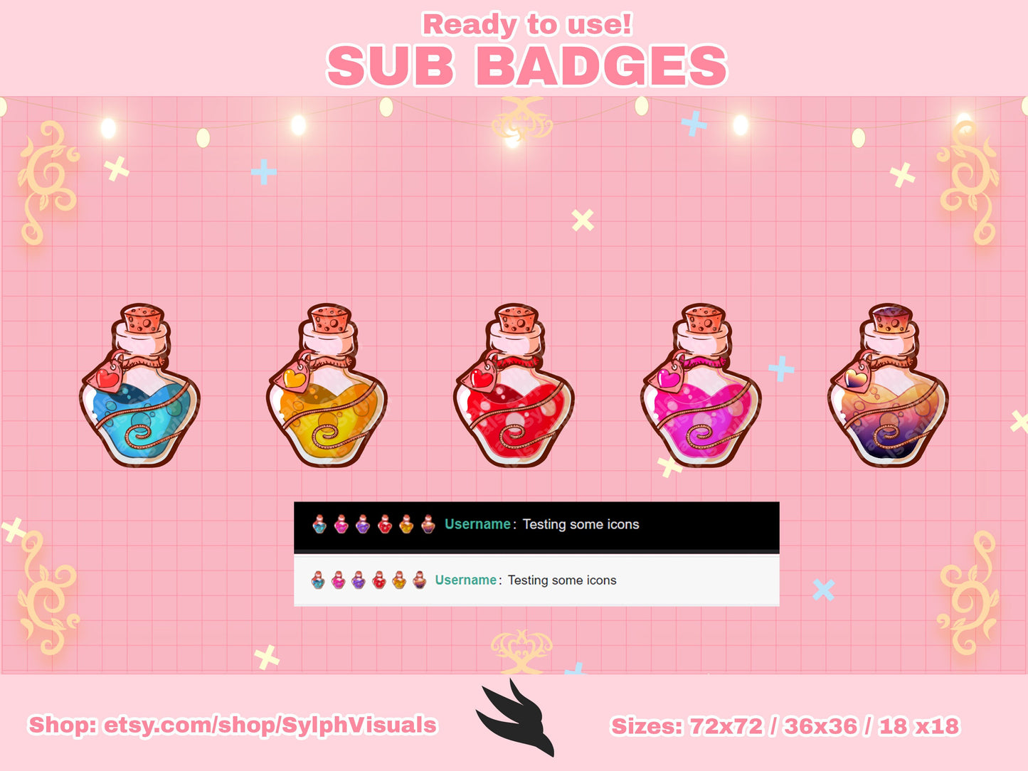 Magic Bottle Potion Sub Badges