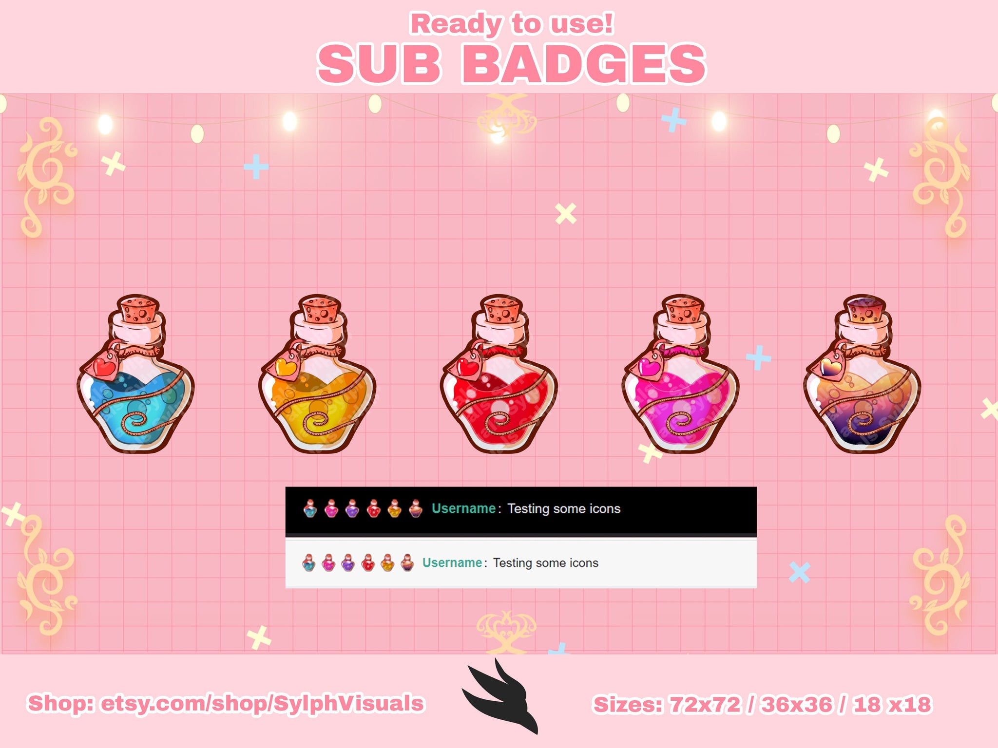 Magic Bottle Potion Sub Badges