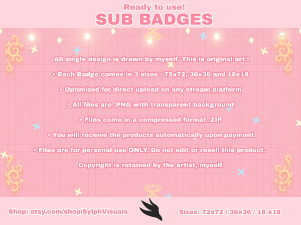 Cute Cat Sub Badges for Twitch Information