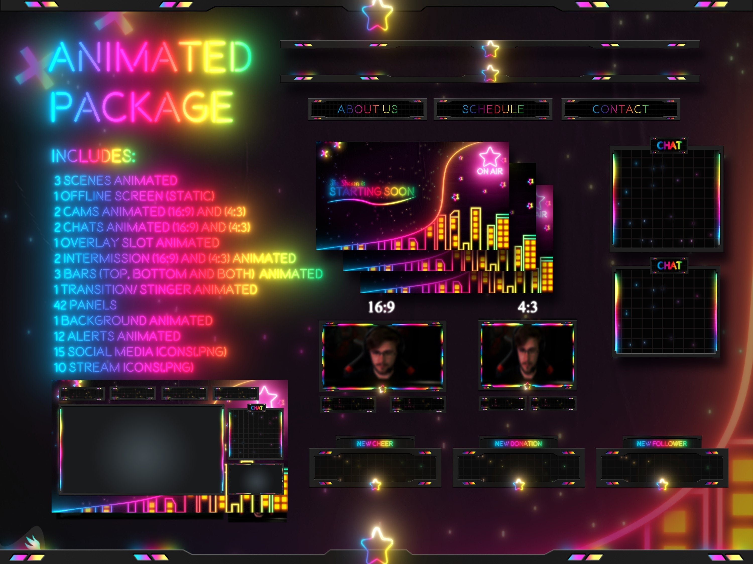 Neon City RGB Stream Package – SylphVisuals
