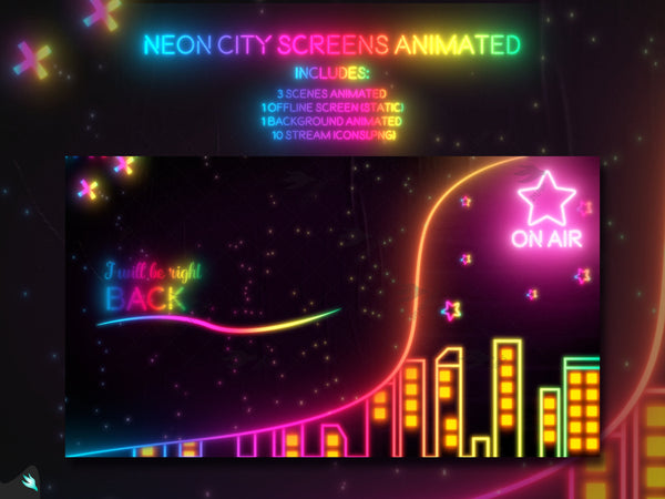 Neon City Animated Screens