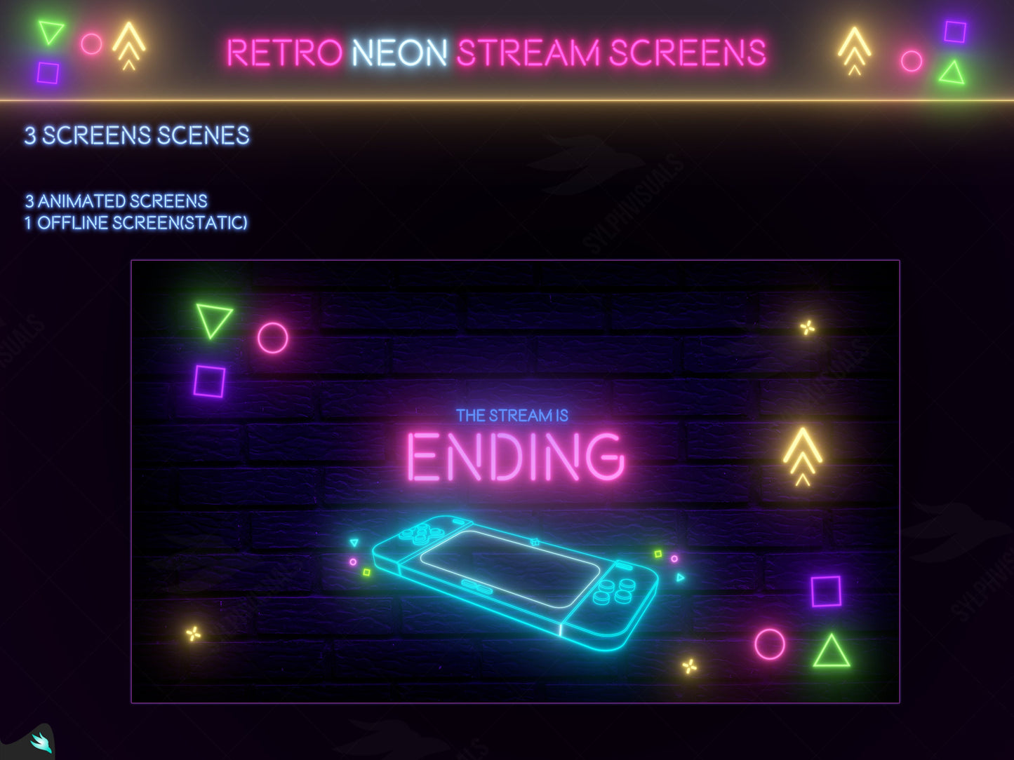 Retro Neon Animated Screens