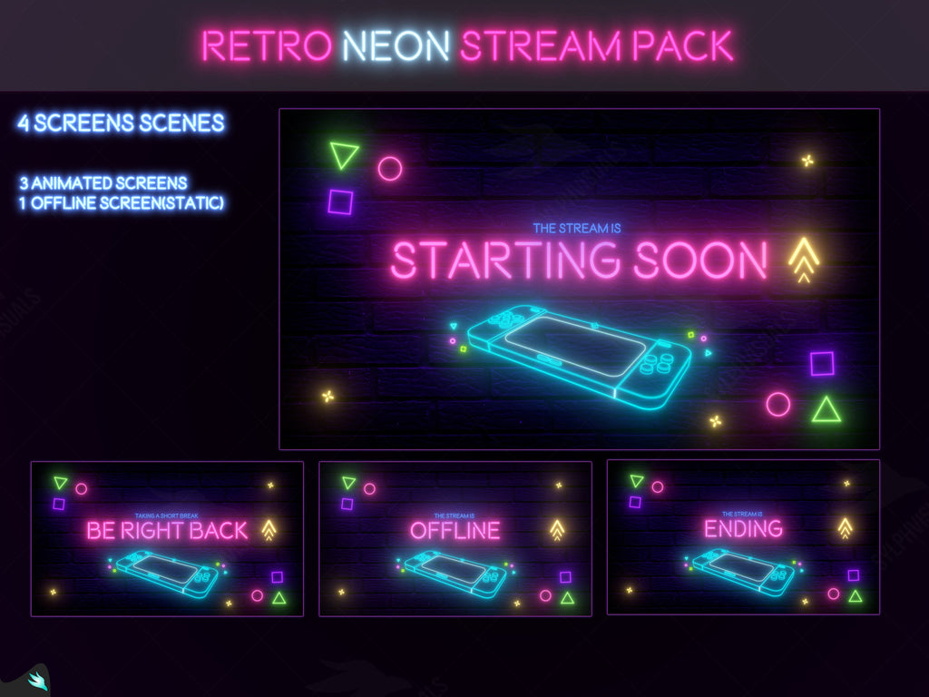 Retro Neon Animated Screens