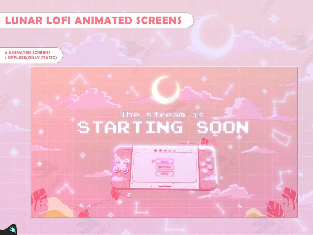 Lunar Lofi Pink Animated Screens