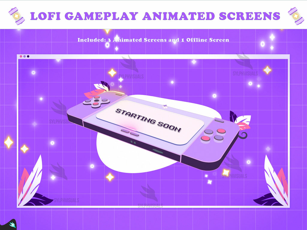 Lofi Gameplay Purple Animated Screens