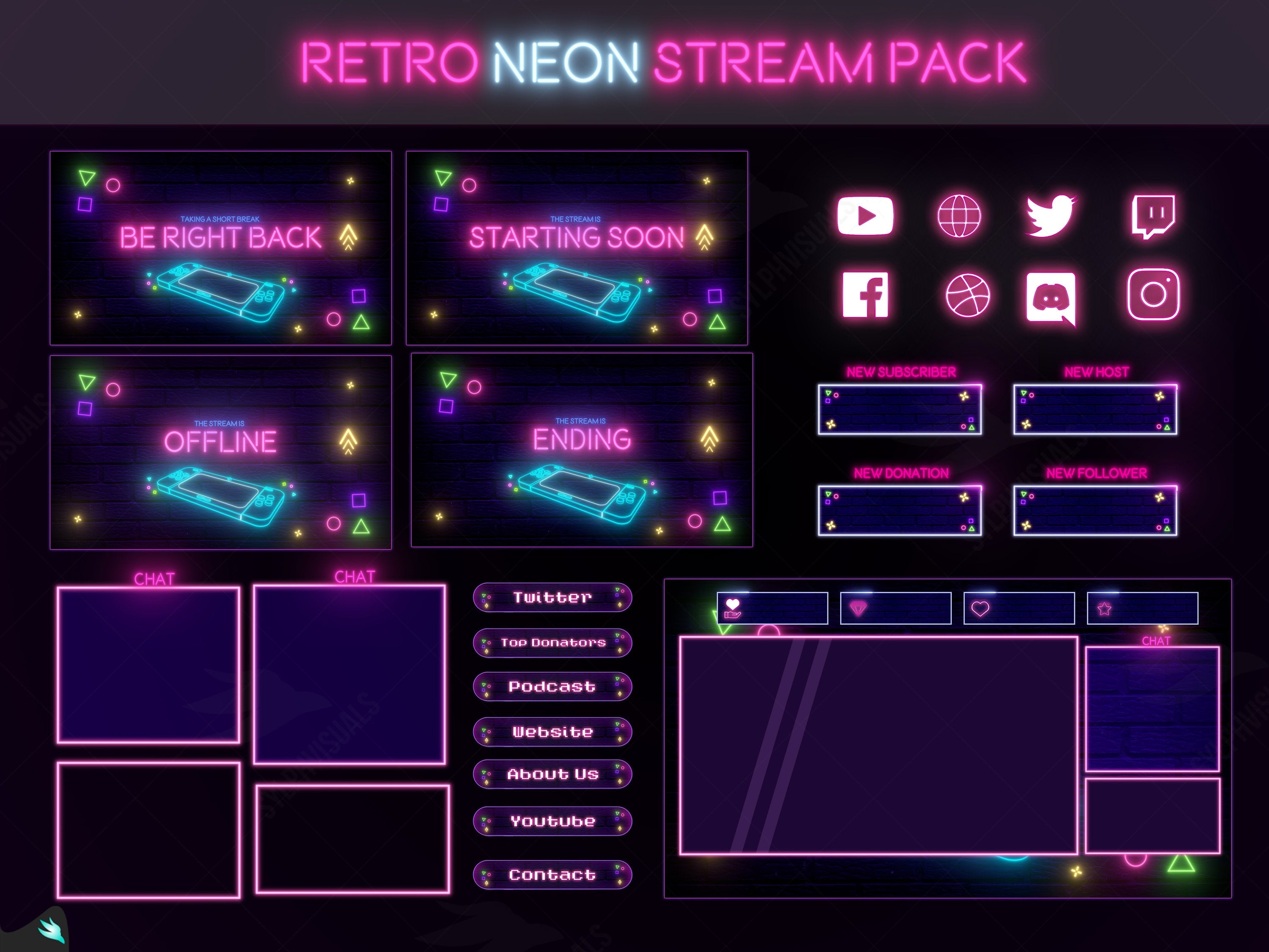 Retro Neon Stream Package – SylphVisuals