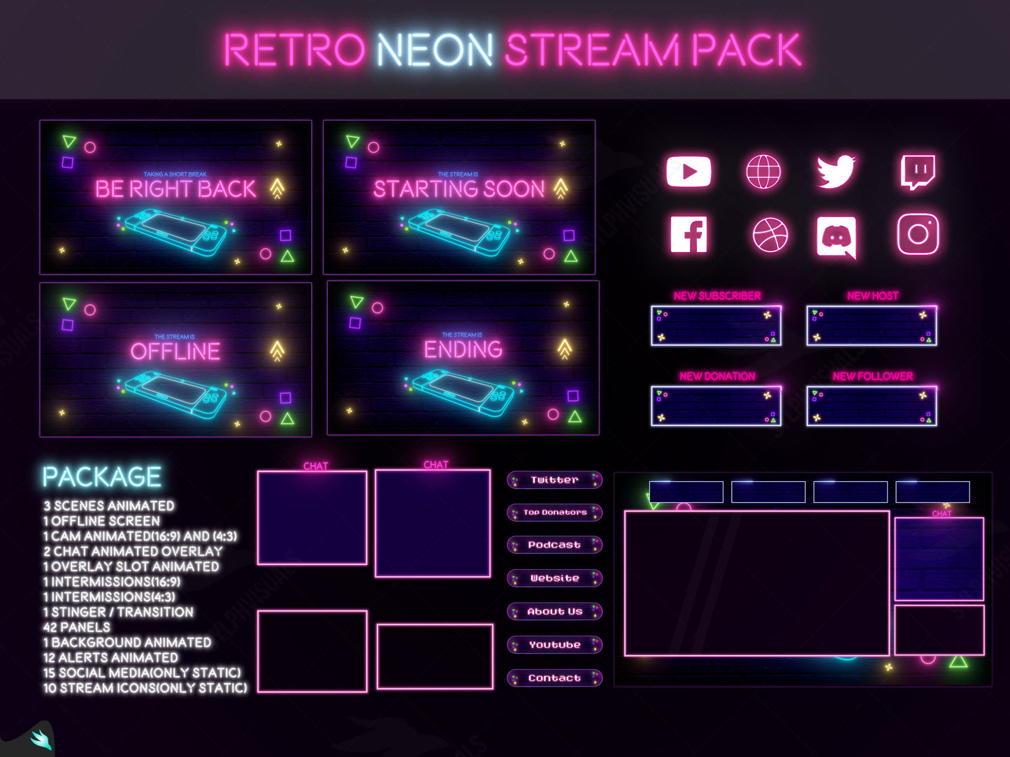 Retro Neon Stream Package
