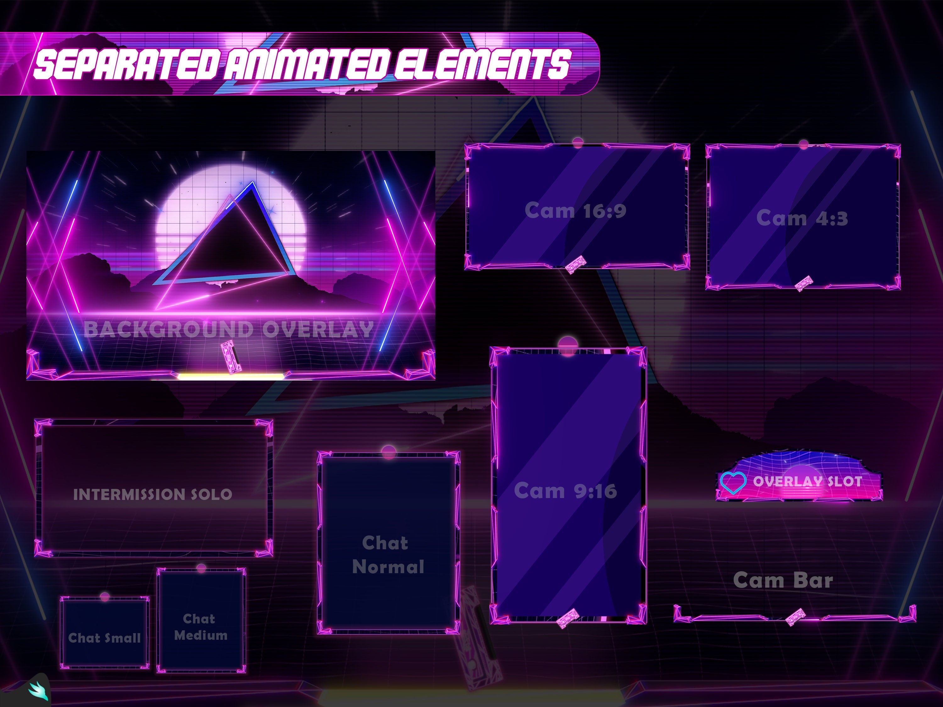 Neon Synthwave Stream Package – SylphVisuals