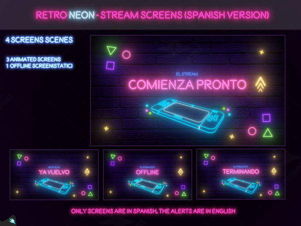 Retro Neon Animated Screens