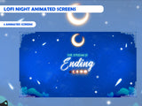 Lofi Night Blue Animated Screens