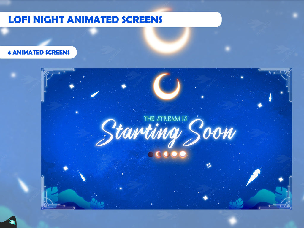 Lofi Night Blue Animated Screens