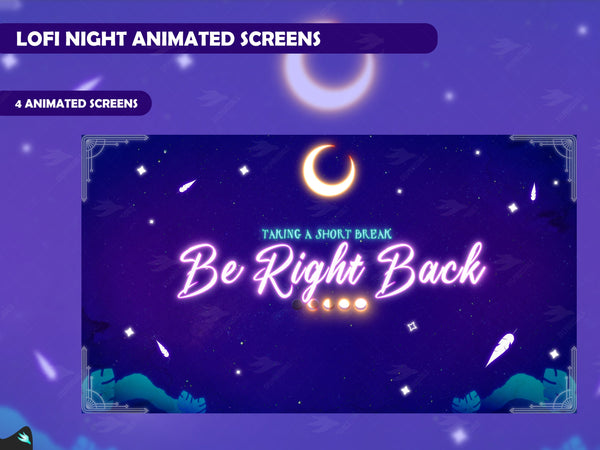 Lofi Night Purple Animated Screens