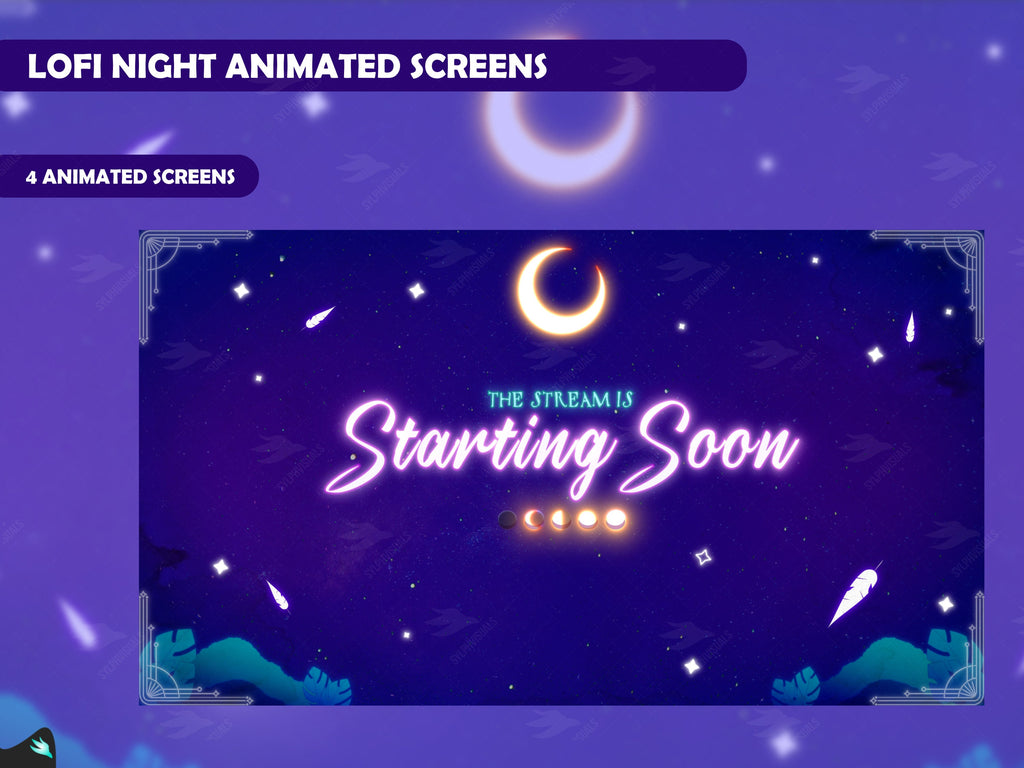 Lofi Night Purple Animated Screens