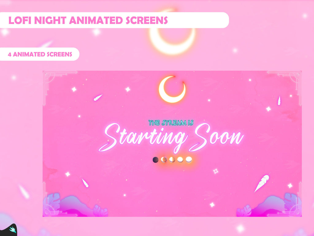 Lofi Night Pink Animated Screens