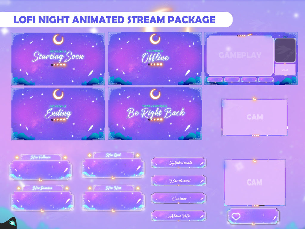 Lofi Night Light Purple Stream Package