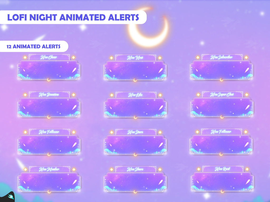 Lofi Night Light Purple Alerts