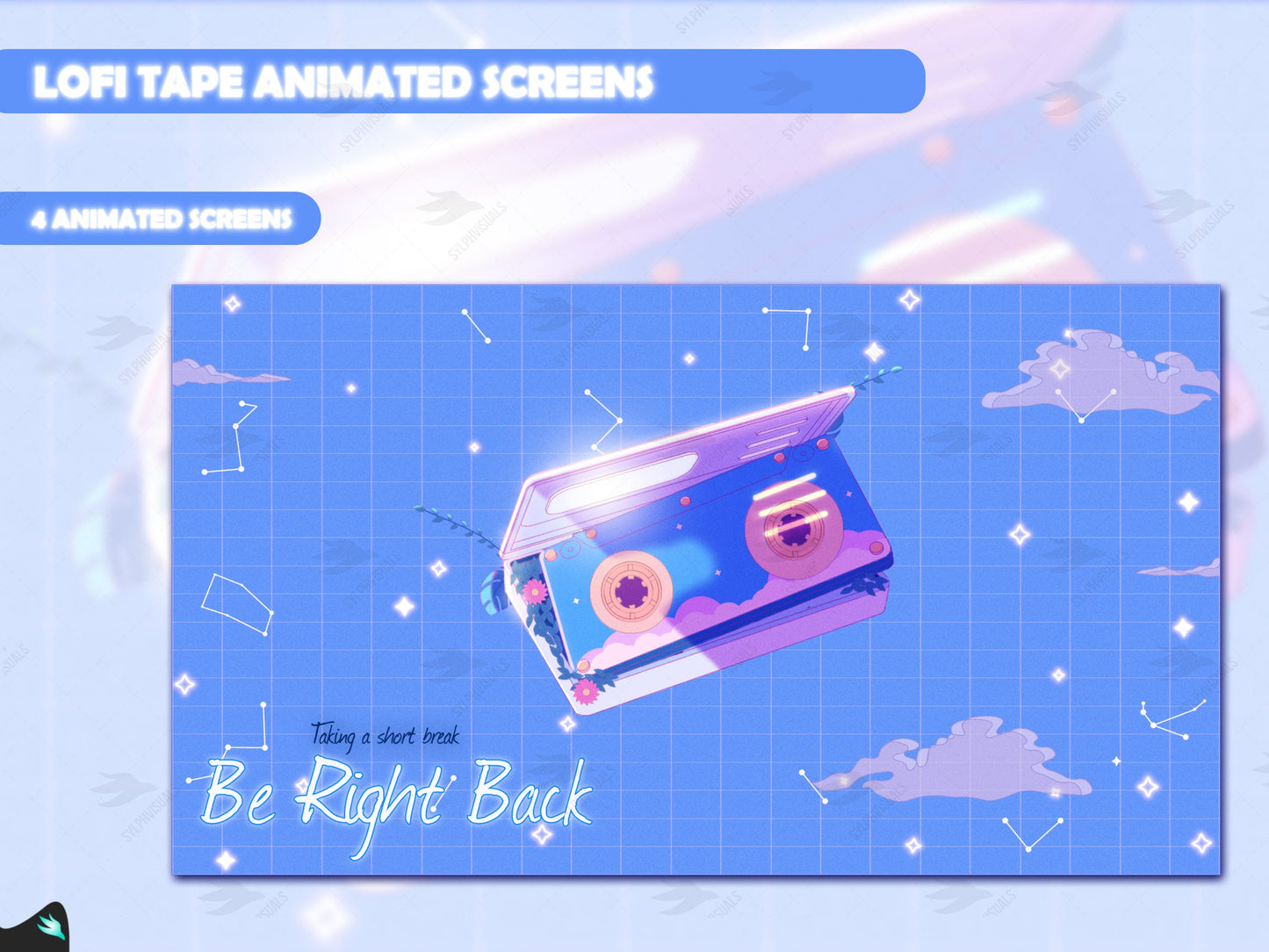 Lofi Tape Blue Animated Screens